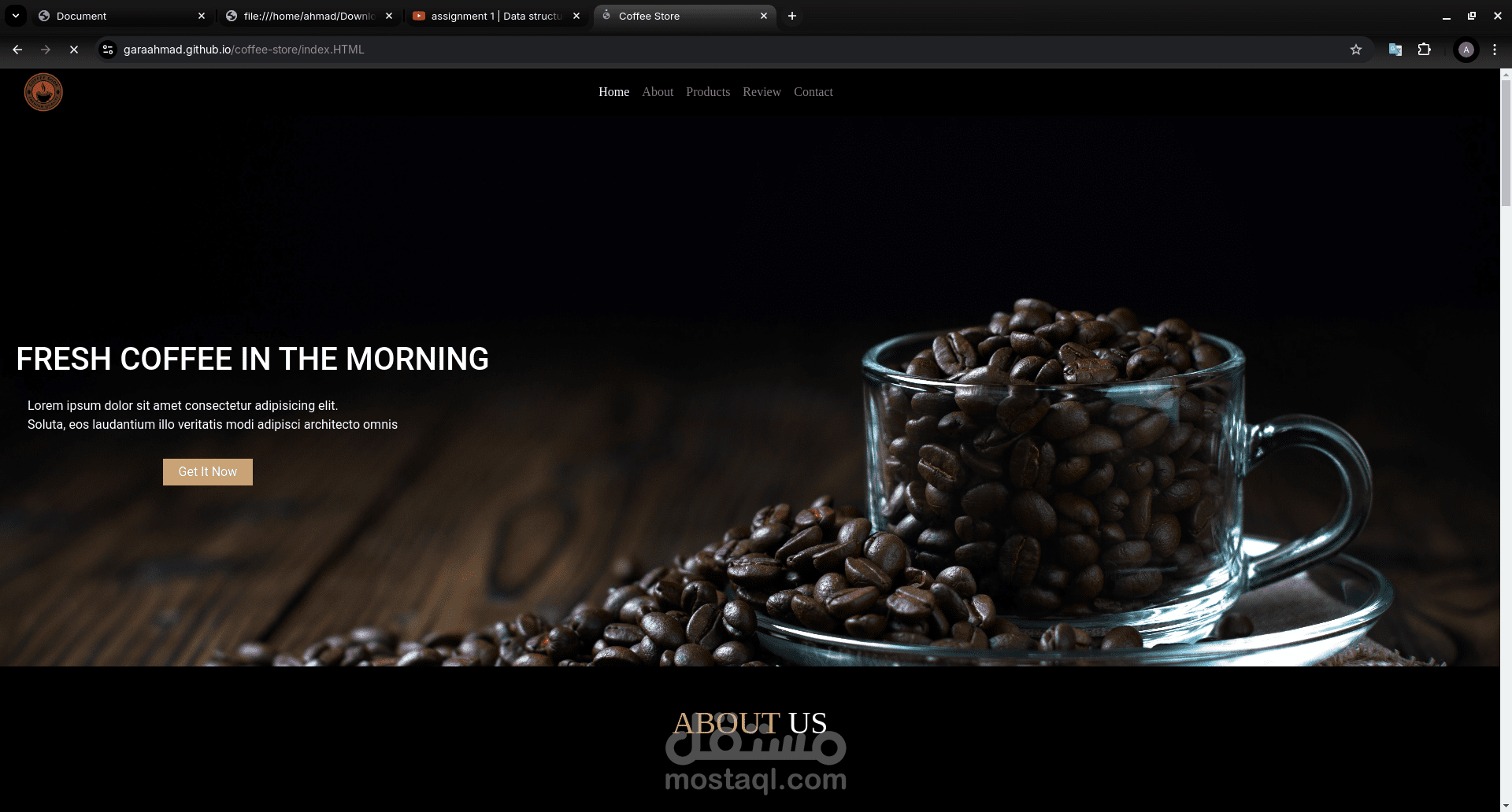 متجر الكتروني لمقهى