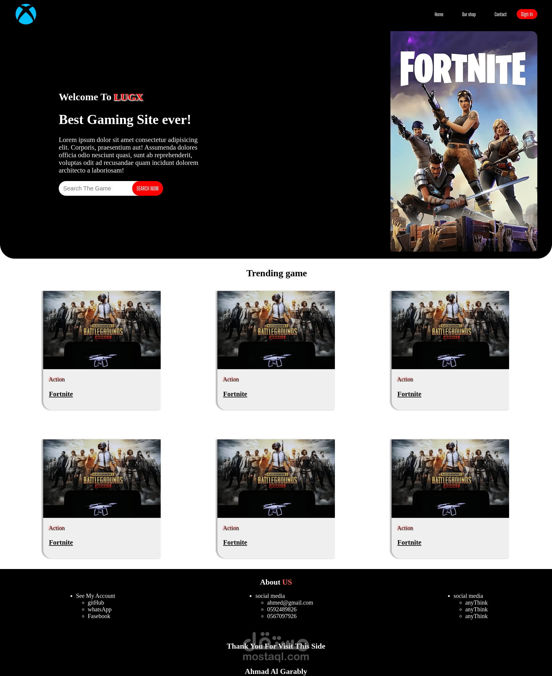 موقع ويب يعرض مجموعة من الالعاب