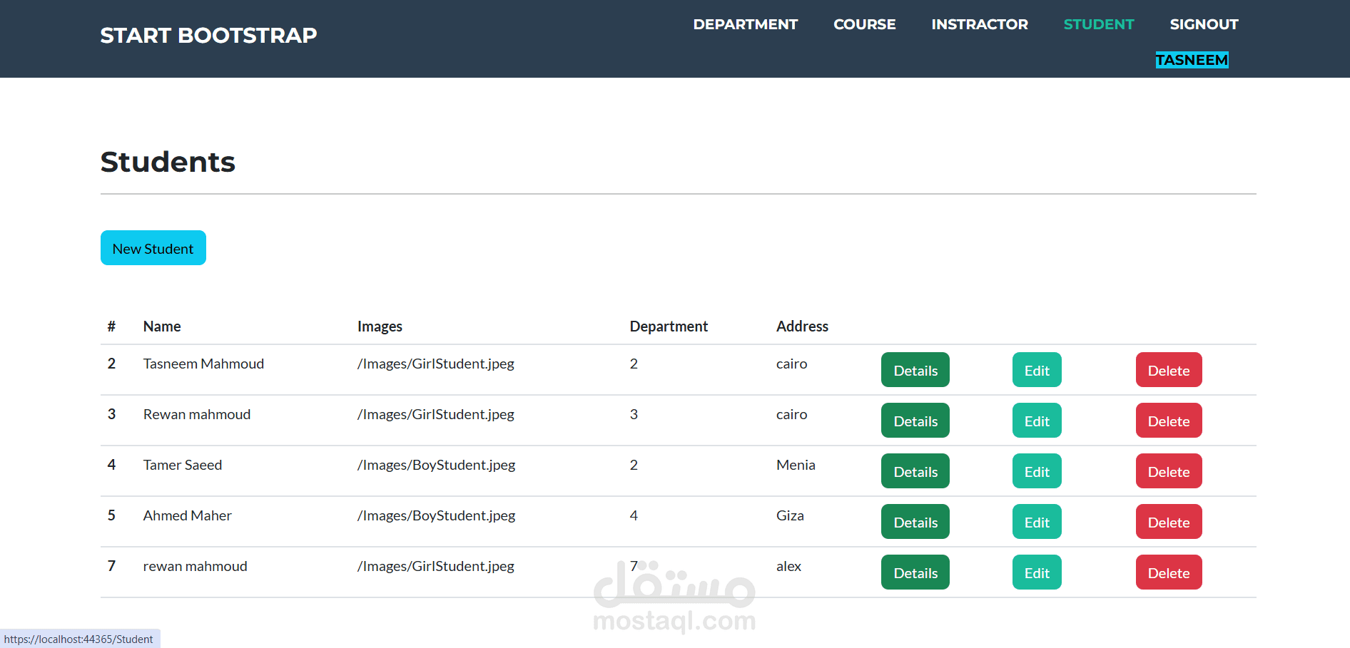 موقع ويب متكامل لجامعة باستخدام(ASP .Net ,MVC Framework)