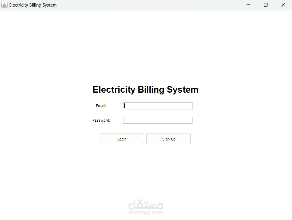 برنامج لنظام فواتير الكهرباء باستخدام لغه Java