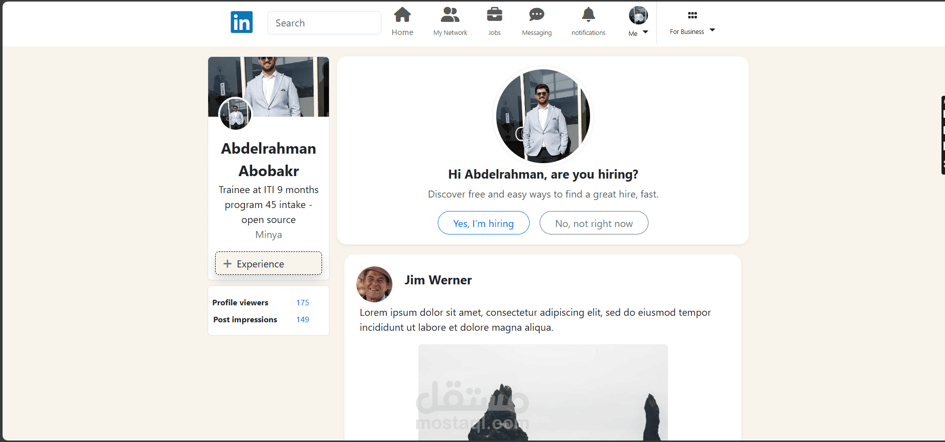 استنساخ واجهة موقع لينكد ان باسخدام بوتستراب 5