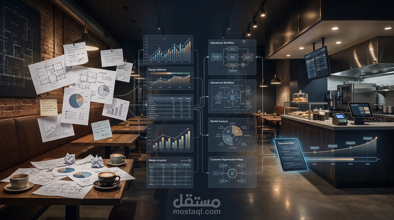 دراسة جدوى متكاملة لمطعم وكافيه — من الفكرة إلى خطة الافتتاح