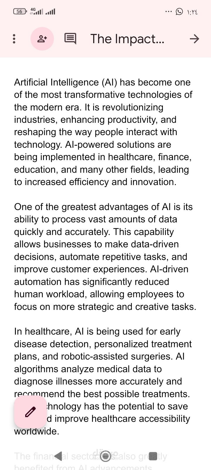 The Impact of Artificial Intelligence on Society