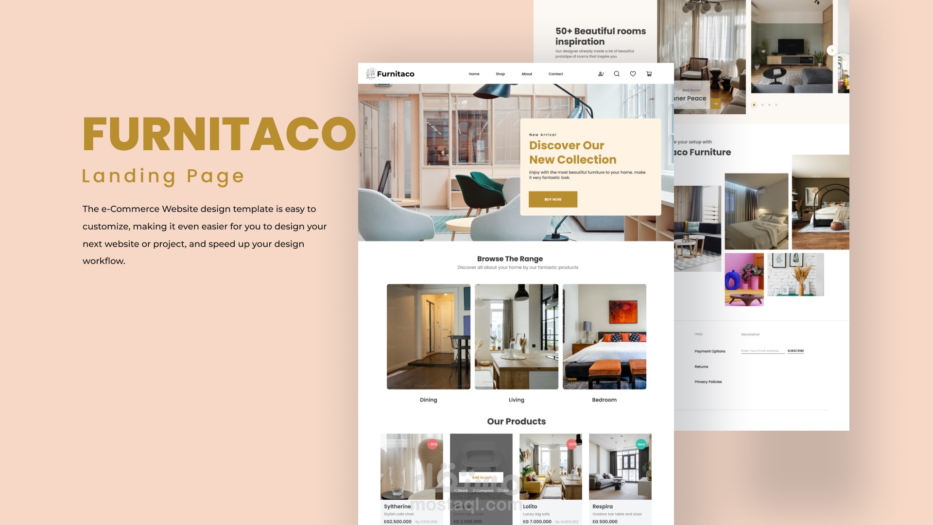 تصميم متجر الكترونى لبيع الاثاث المنزلى