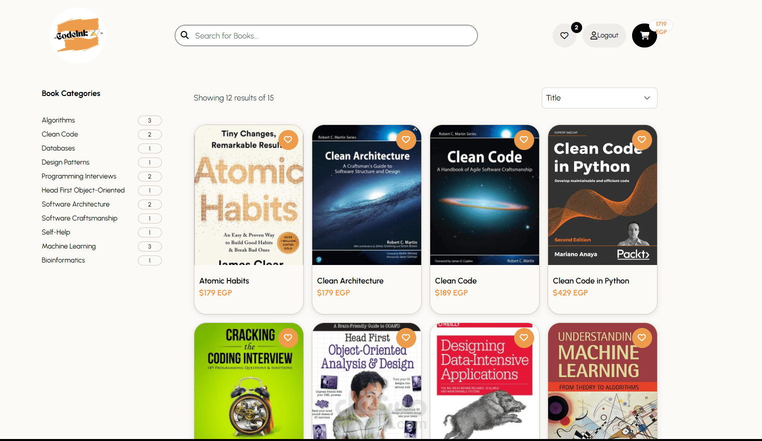 موقع اٍلكتروني لبيع الكتب