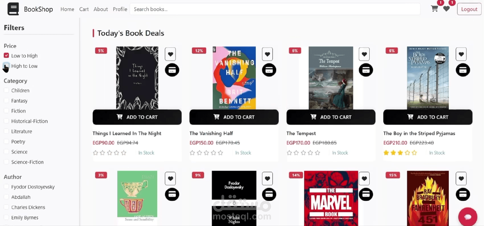 Bookstore E-commerce Web Application