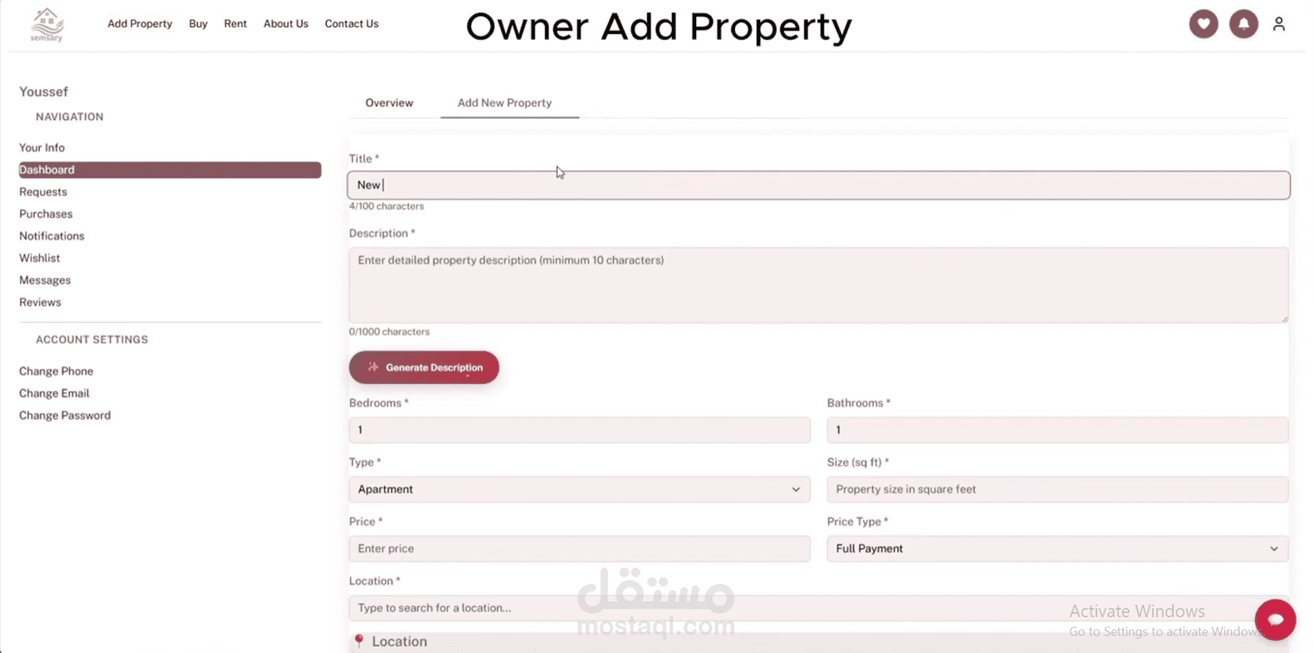 Semsary – Real Estate Management Platform