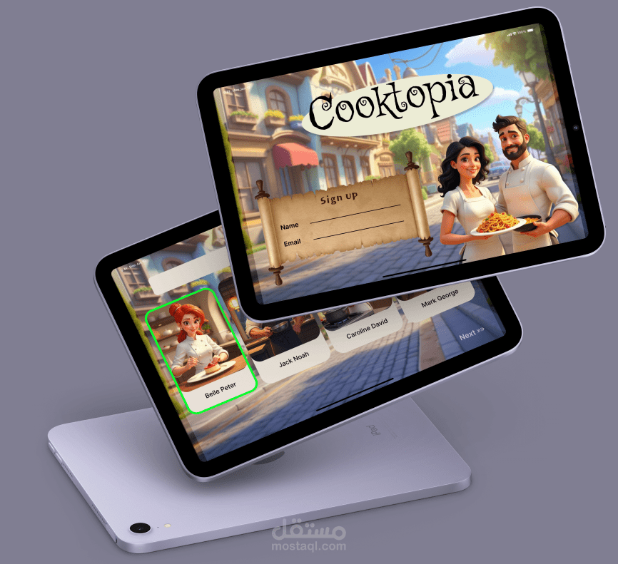 تصميم واجهة المستخدم - لعبة Cooktopia