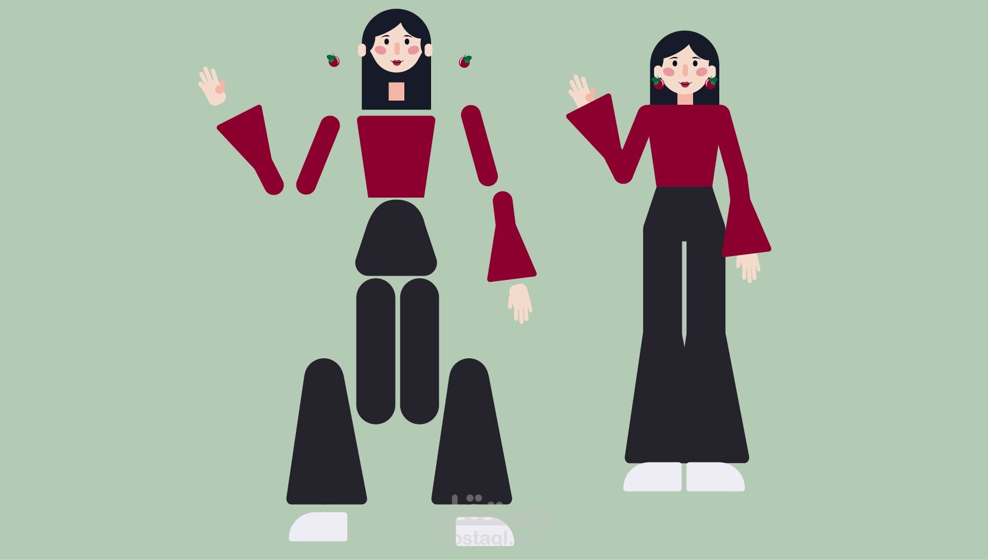 تحريك شخصية بأسلوب الموشن جرافيك