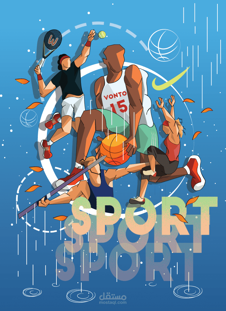 رسم بوسترات عن الرياصة بالفيكتور ارت