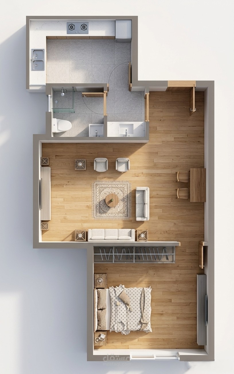 Dejoya Residences Apartment – Executive Working Drawings & Interior Package (Unit 288-05)  مشروع تصميم داخلي ومخططات تنفيذية لشقة سكنية - مشروع ديجويا ريزيدنس (شوب دروينج)