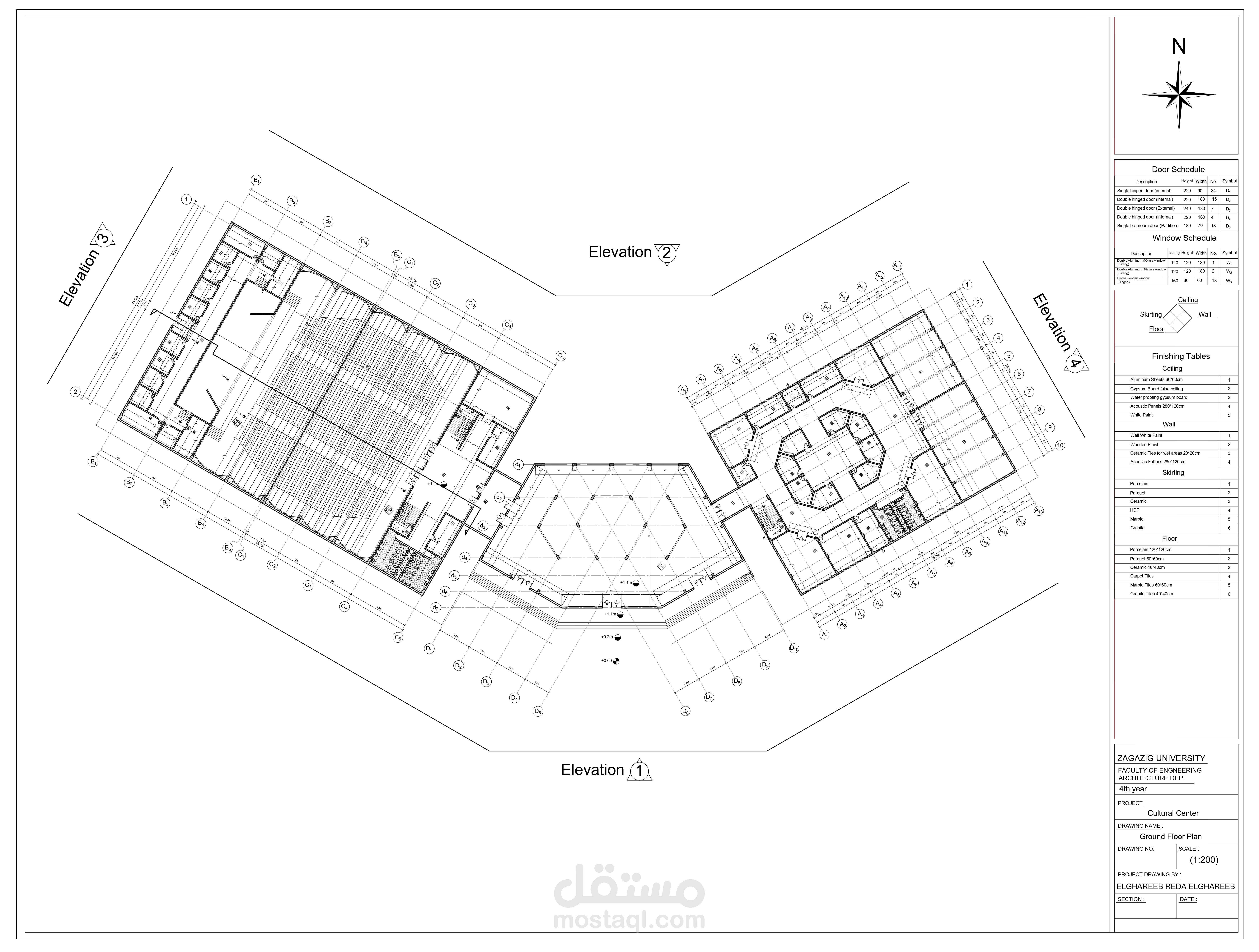 Cultural Center Complex – Complete Working & Shop Drawings Package  مشروع المركز الثقافي – حزمة المخططات التنفيذية والشوب دروينج المتكاملة