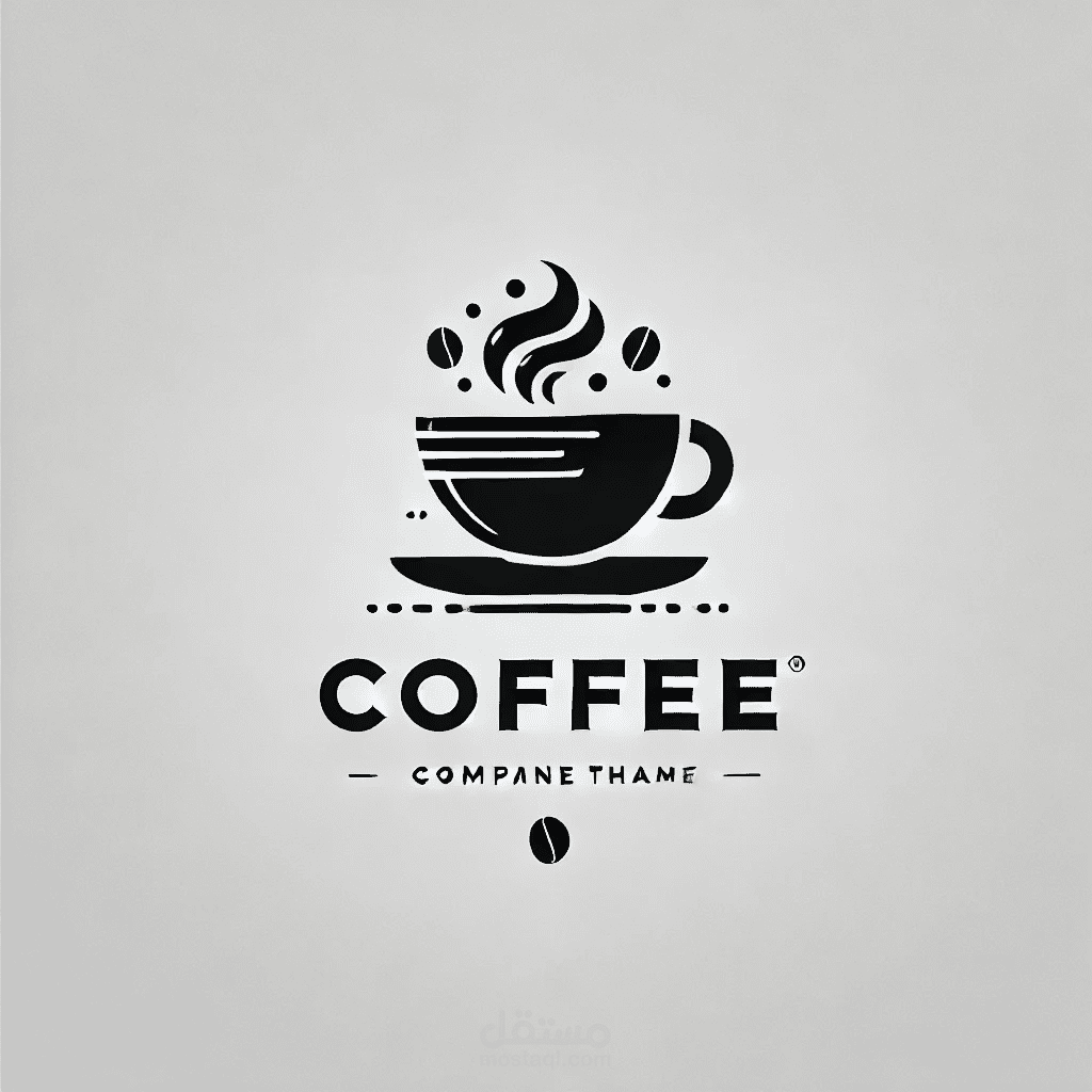 شعار قهوة بتصميم انيق وبسيط
