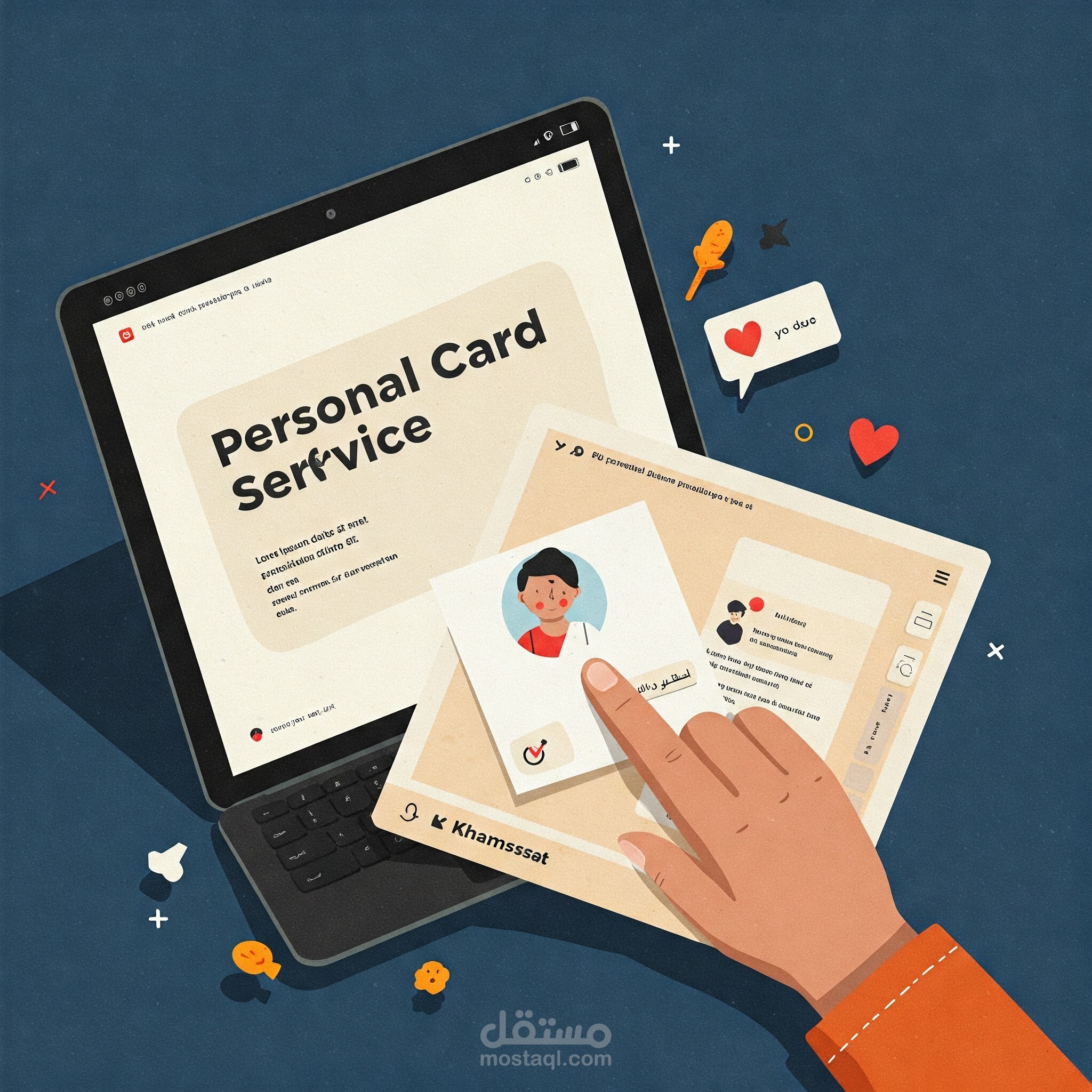 تصميم بطاقات شخصية احترافية تعكس شخصيتك و هويتك .