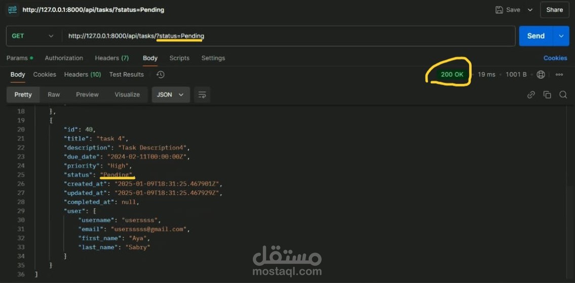 تطوير REST API لإدارة المهام باستخدام Django REST Framework