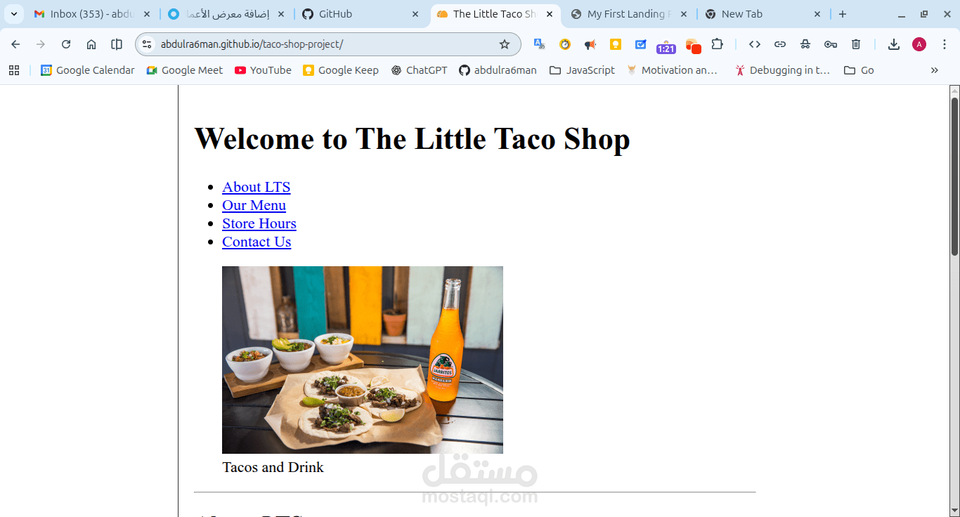 Taco shop web site
