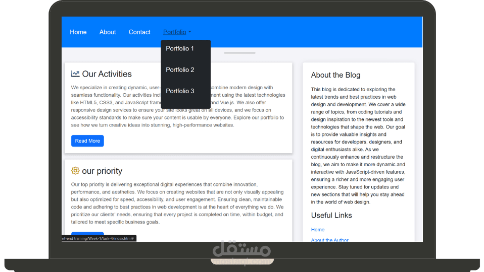 صفحة هبوط احترفية HTML , CSS &JavaScript