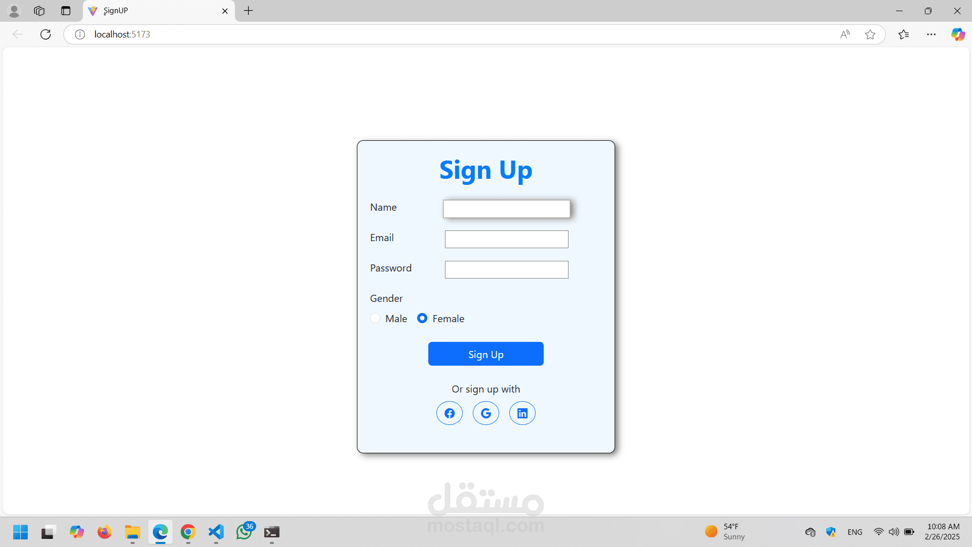 Login form