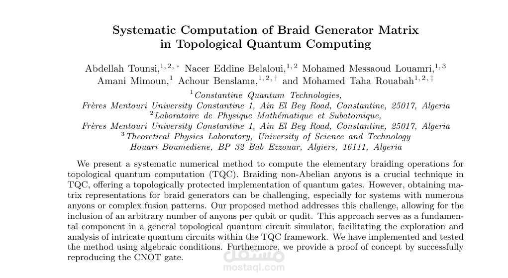 Systematic Computation of Braid Generator Matrix  in Topological Quantum Computing