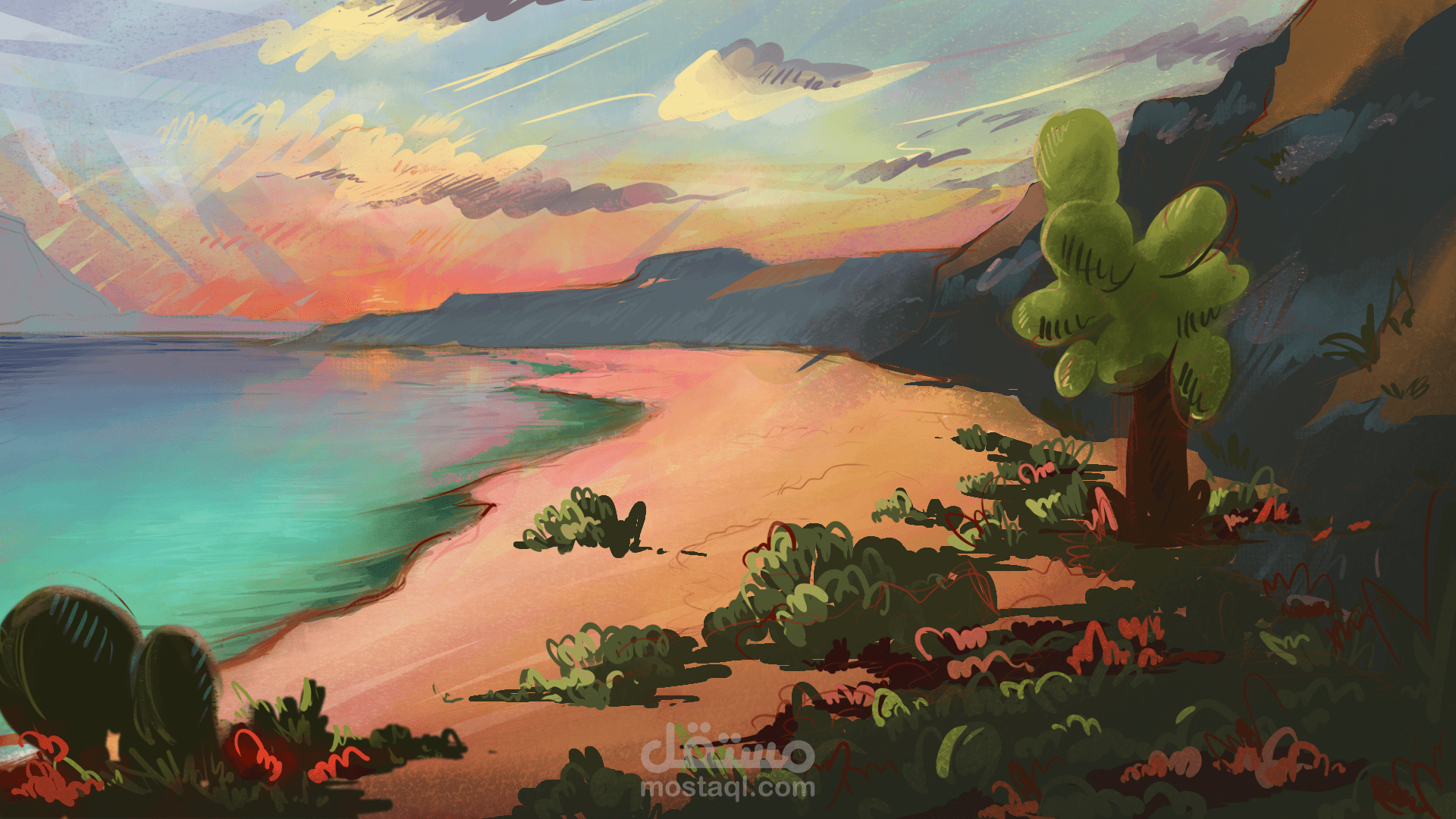 Digital Painting: Island