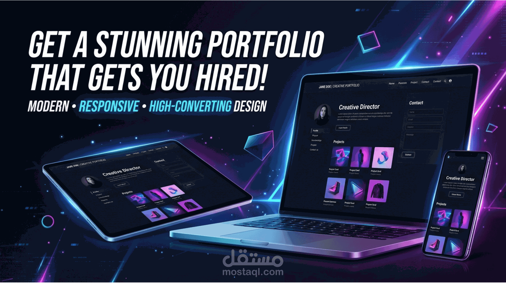 إنشاء Portfolio عصري وجذاب يعرض أعمالك باحترافية