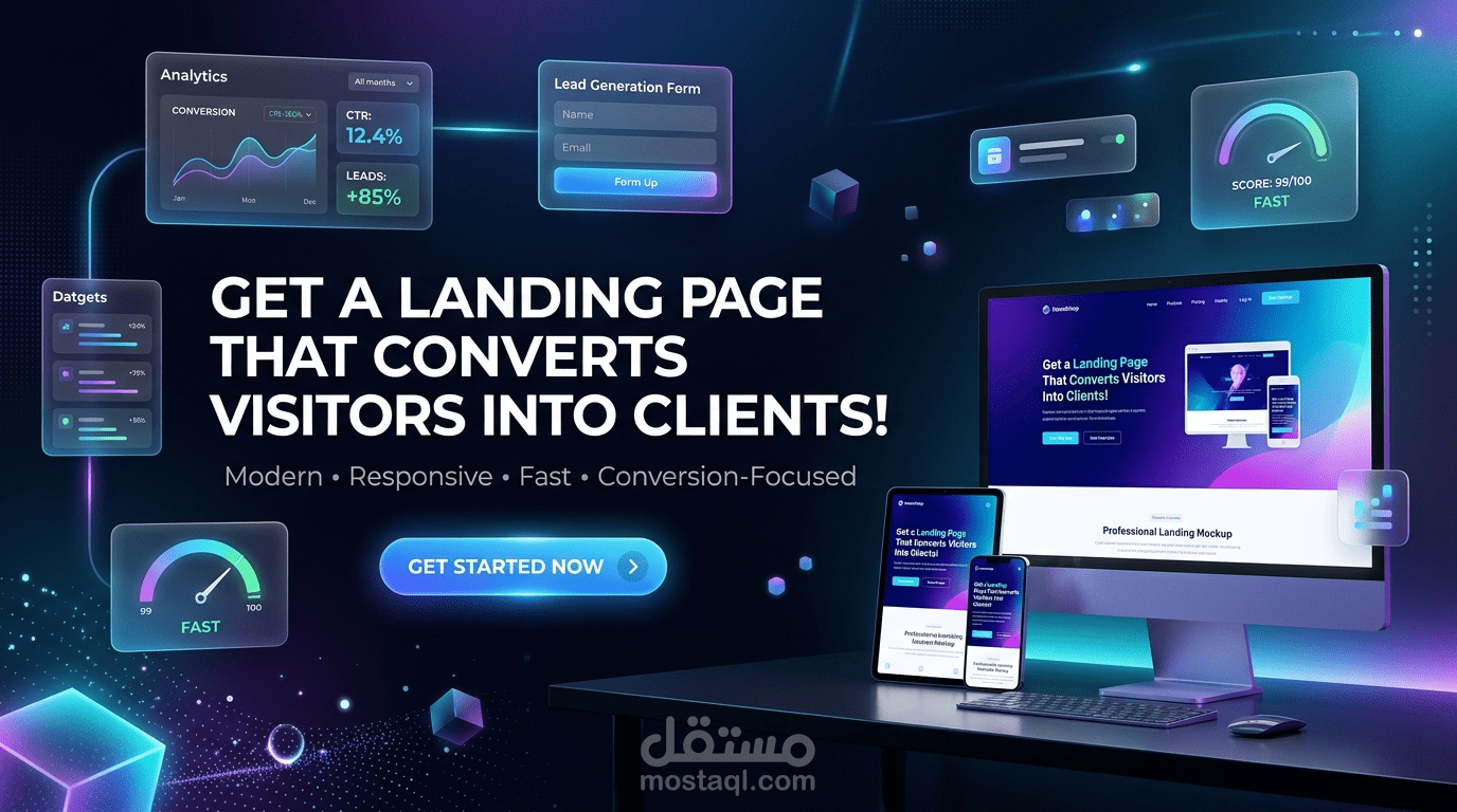 تصميم و انشاء Landing page احترافية متجاوبة وسريعة حديثة