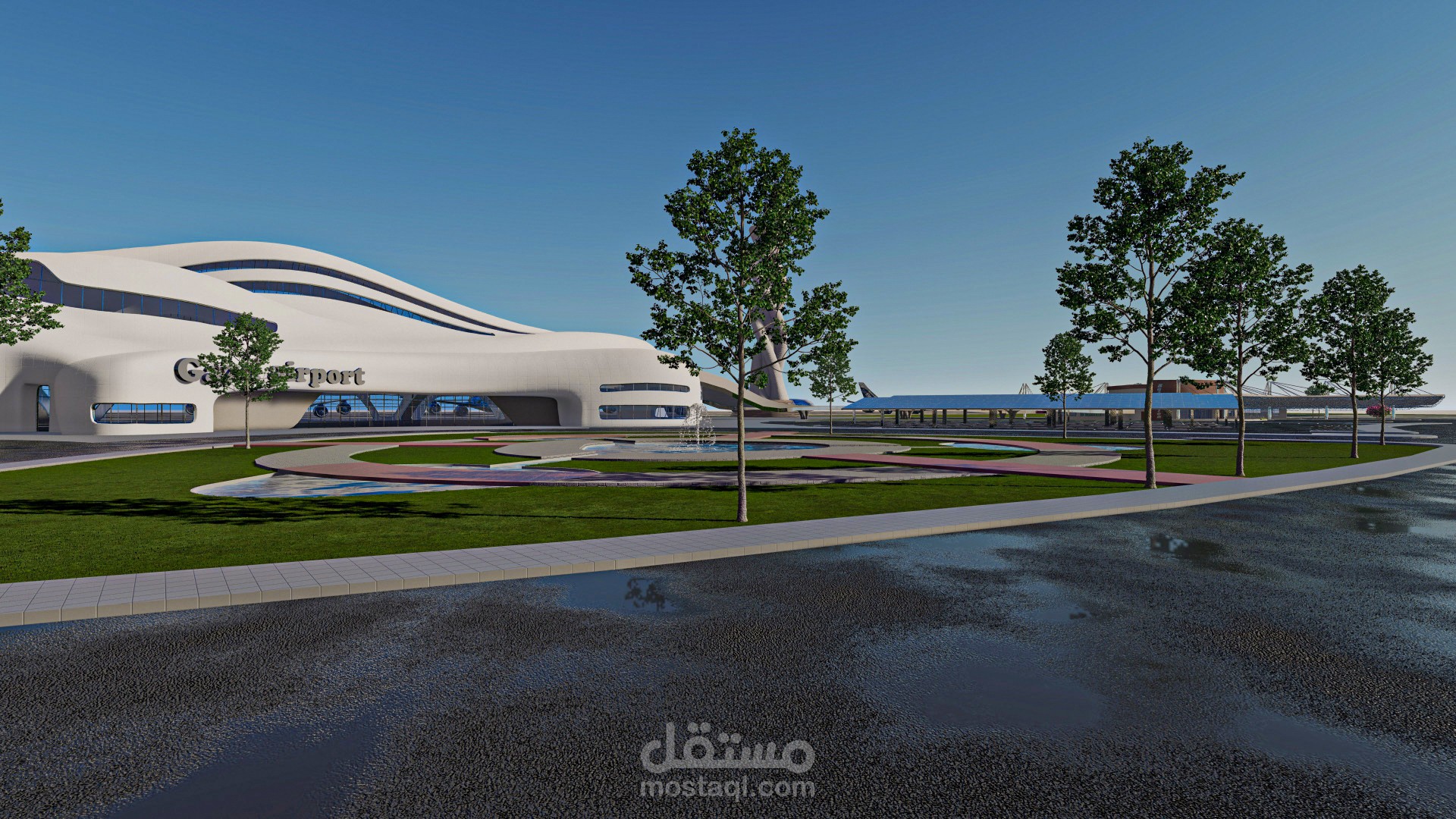 مقترح اعادة تصميم مطار غزة الدولي
