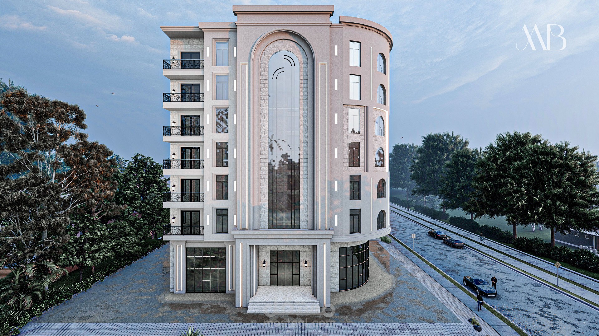 تصميم عمارة سكنية بطابع كلاسيكي حديث