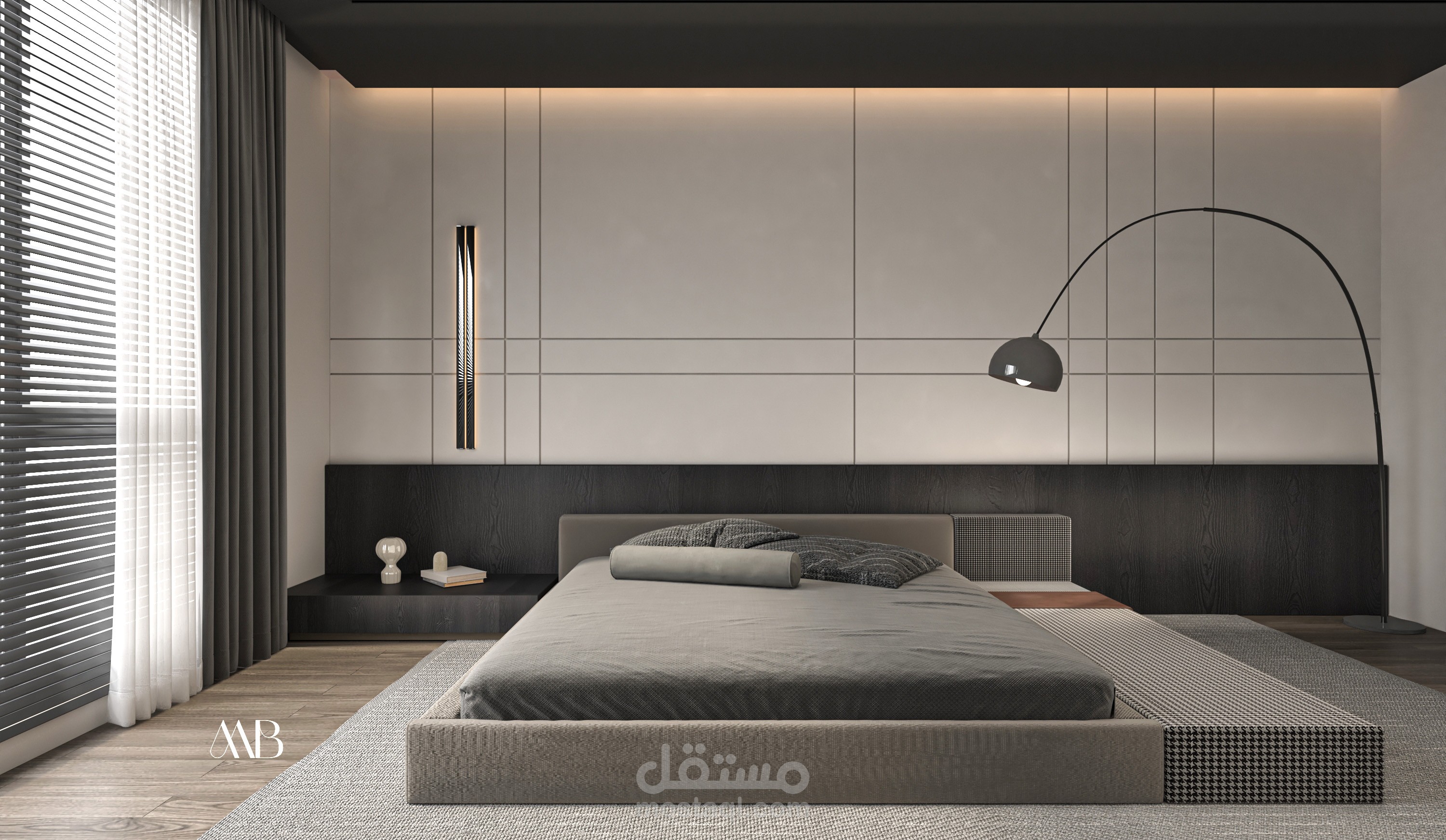 غرفة نوم بتصميم بسيط | تصميم داخلي