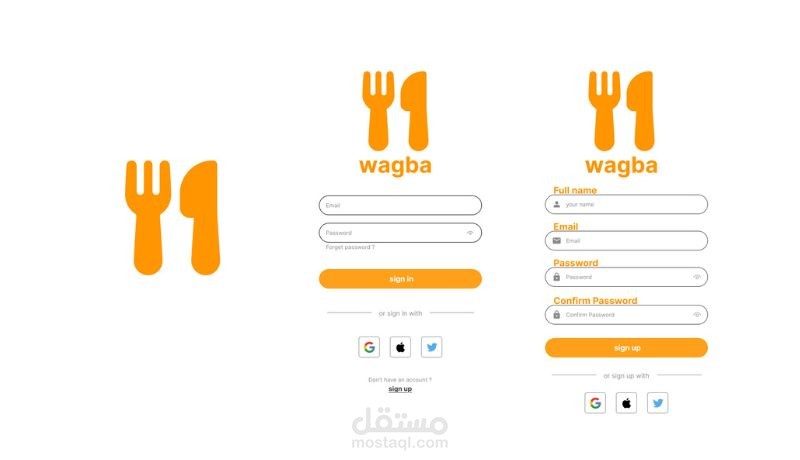 wagba ui ux design for sign in and sign up page
