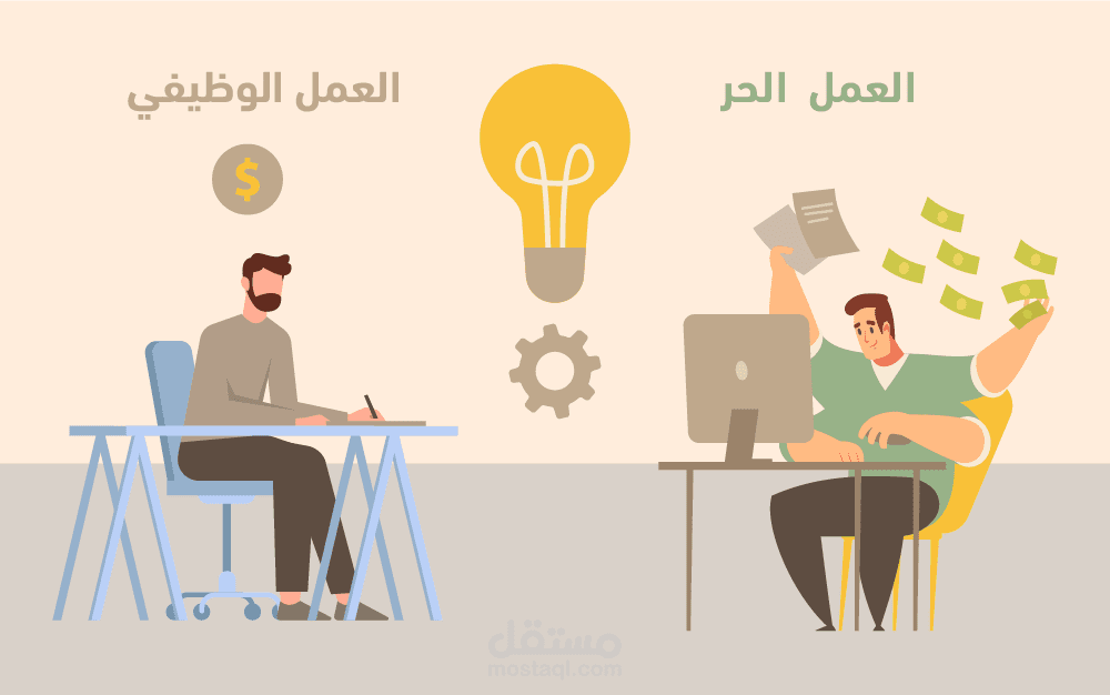 الوظيفة والعمل الحر.