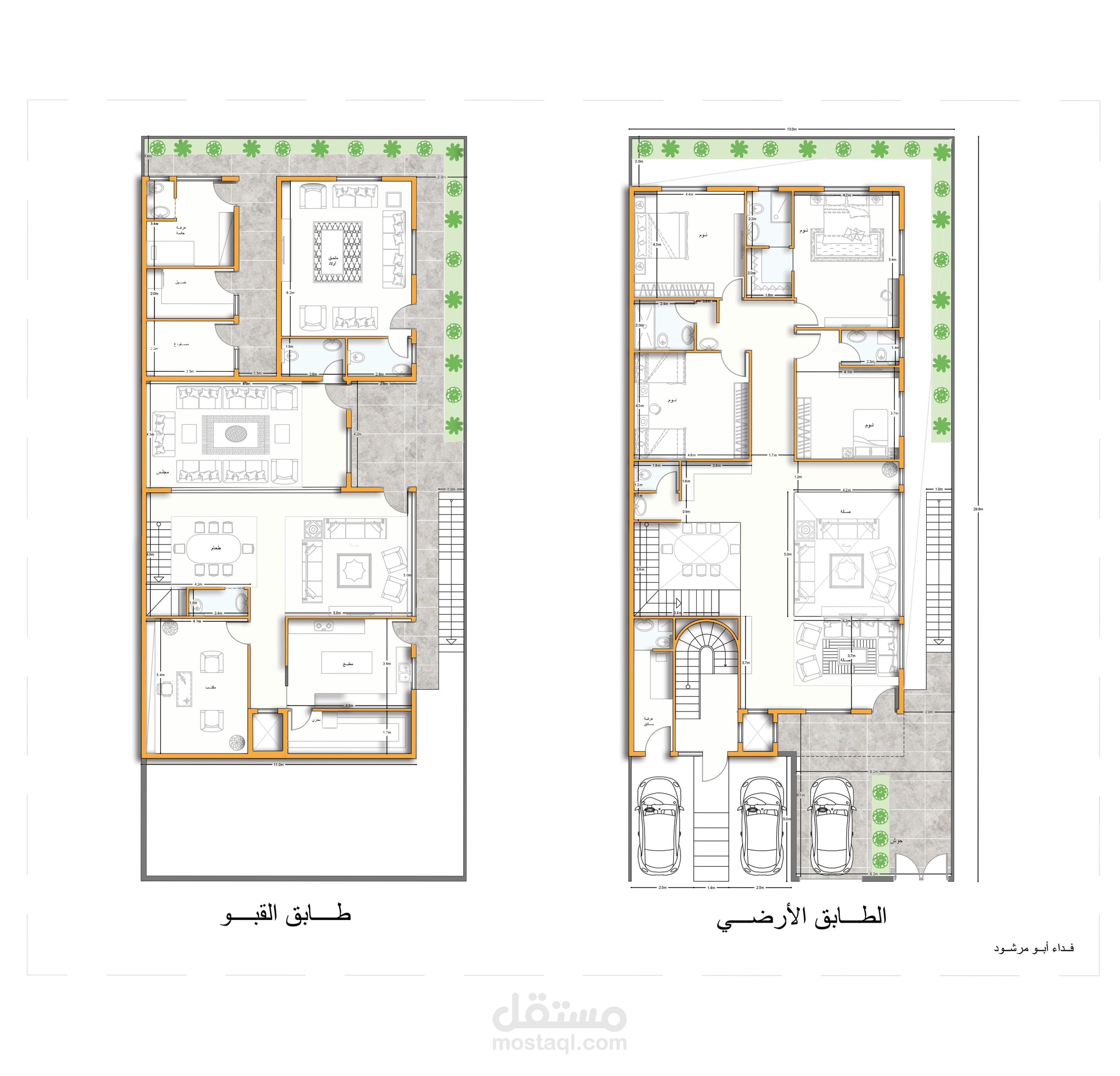 تصميم فيلا متعددة الاستخدام (سكن خاص + استثمار) مع حلول هندسية مبتكرة