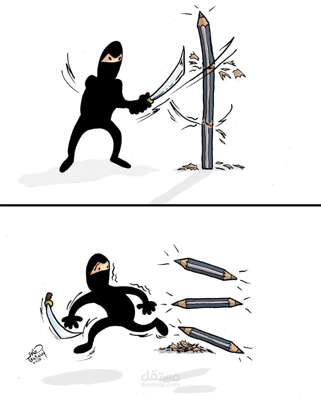 كاريكاتير عن حرية الرسامين