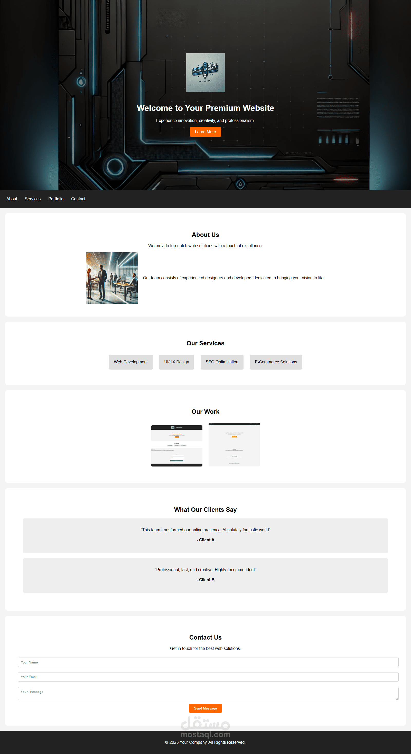 landing page