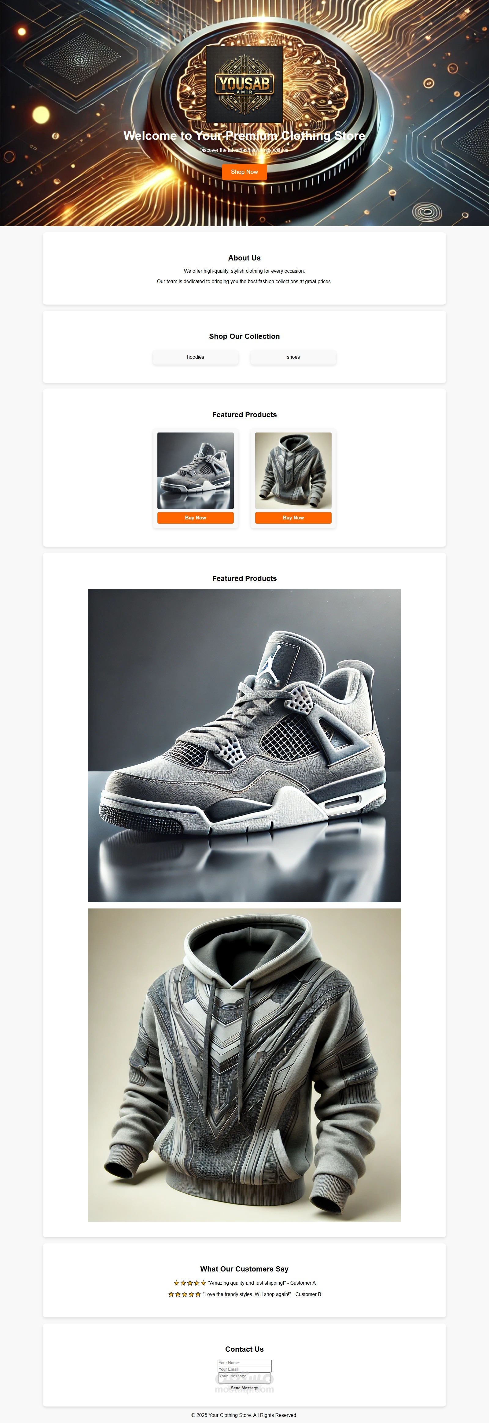 Premium Clothing Store Landing Page