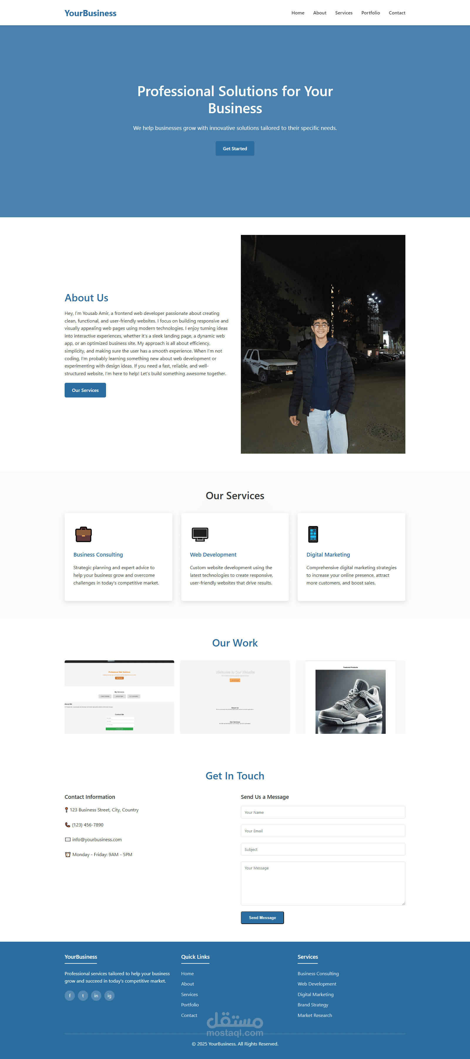 Landing Page for a Business Services Website