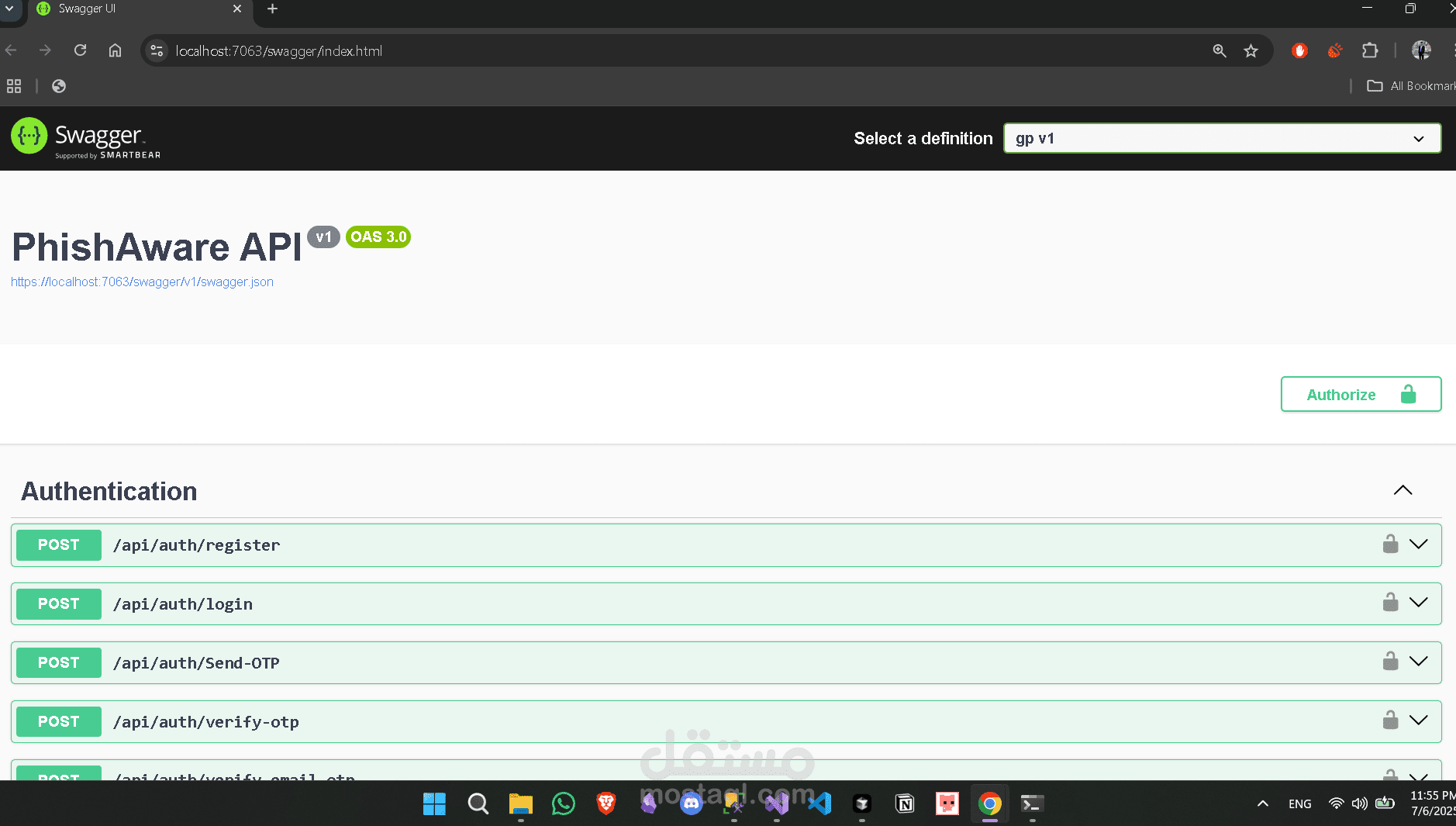 انشاء Web API