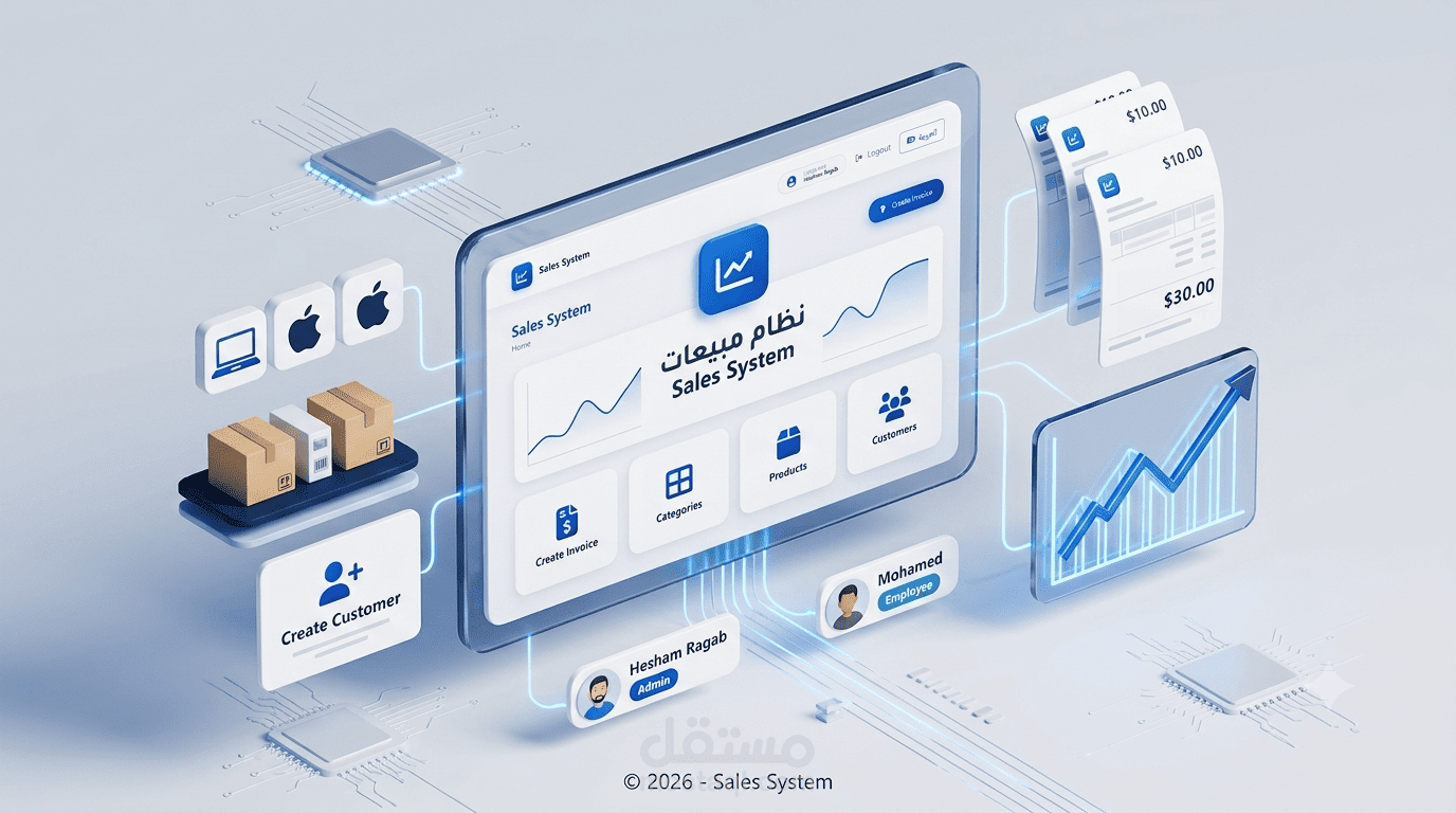 نظام Sales System - منصة متكاملة لإدارة المبيعات والفواتير والمخزون