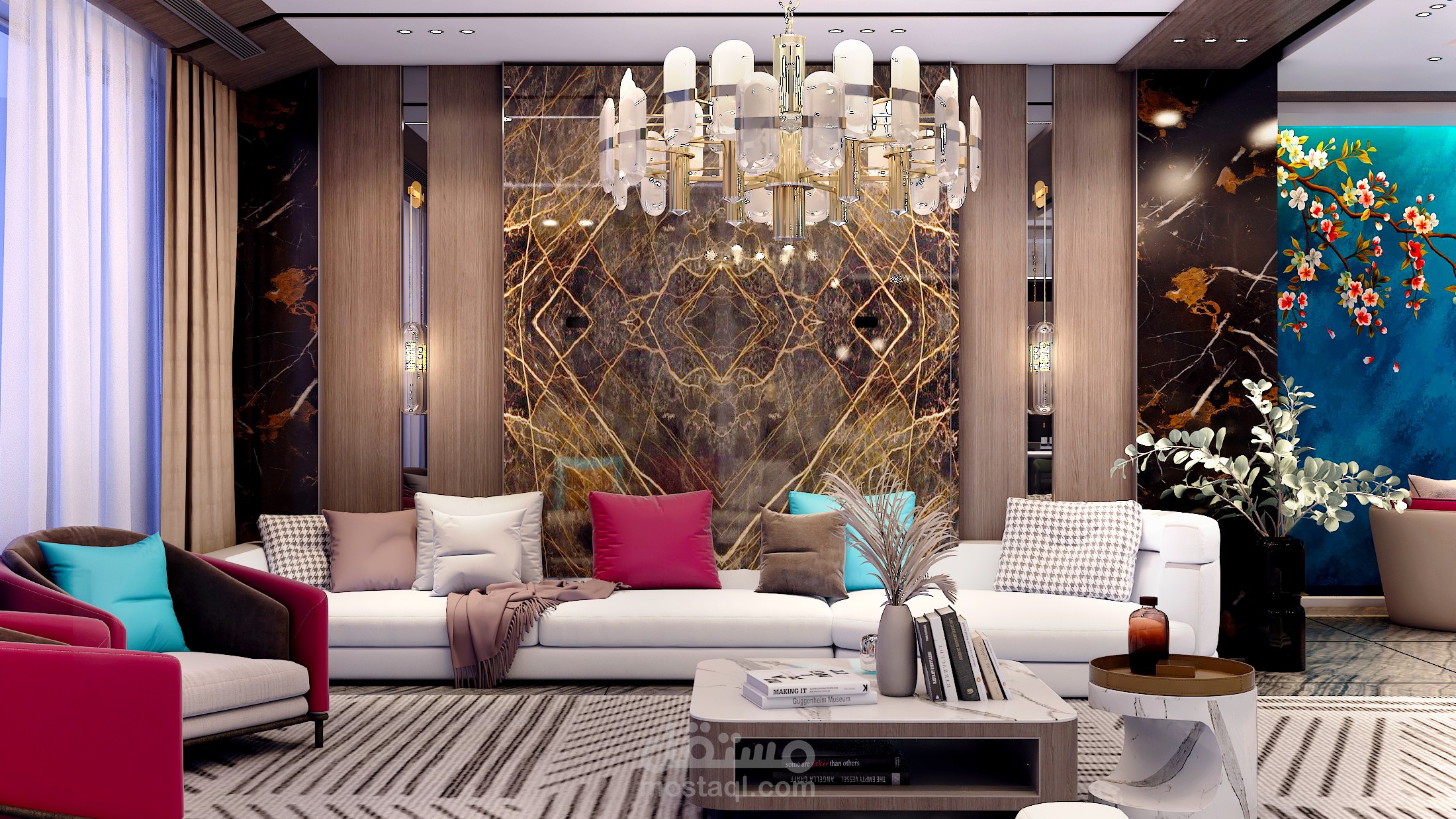 تصميم صالة معيشة بالمدينة المنورة