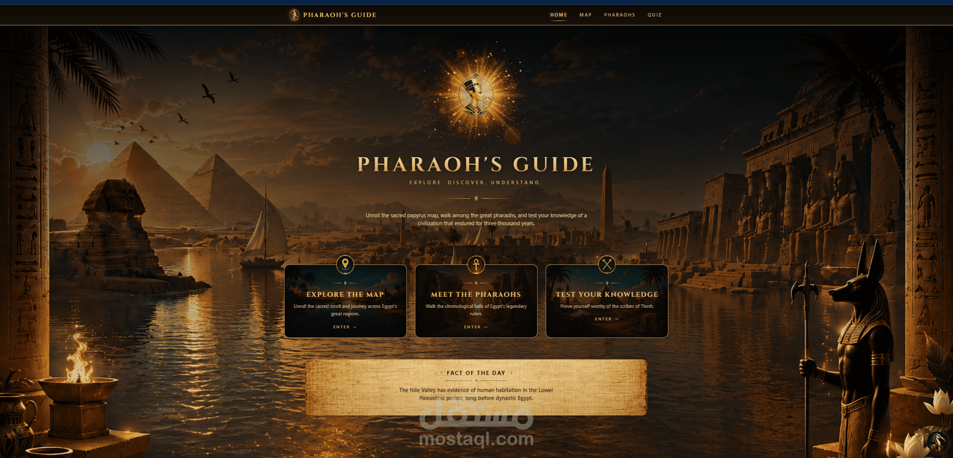 Pharaoh's Guide | Interactive Ancient Egypt Educational Web Platform