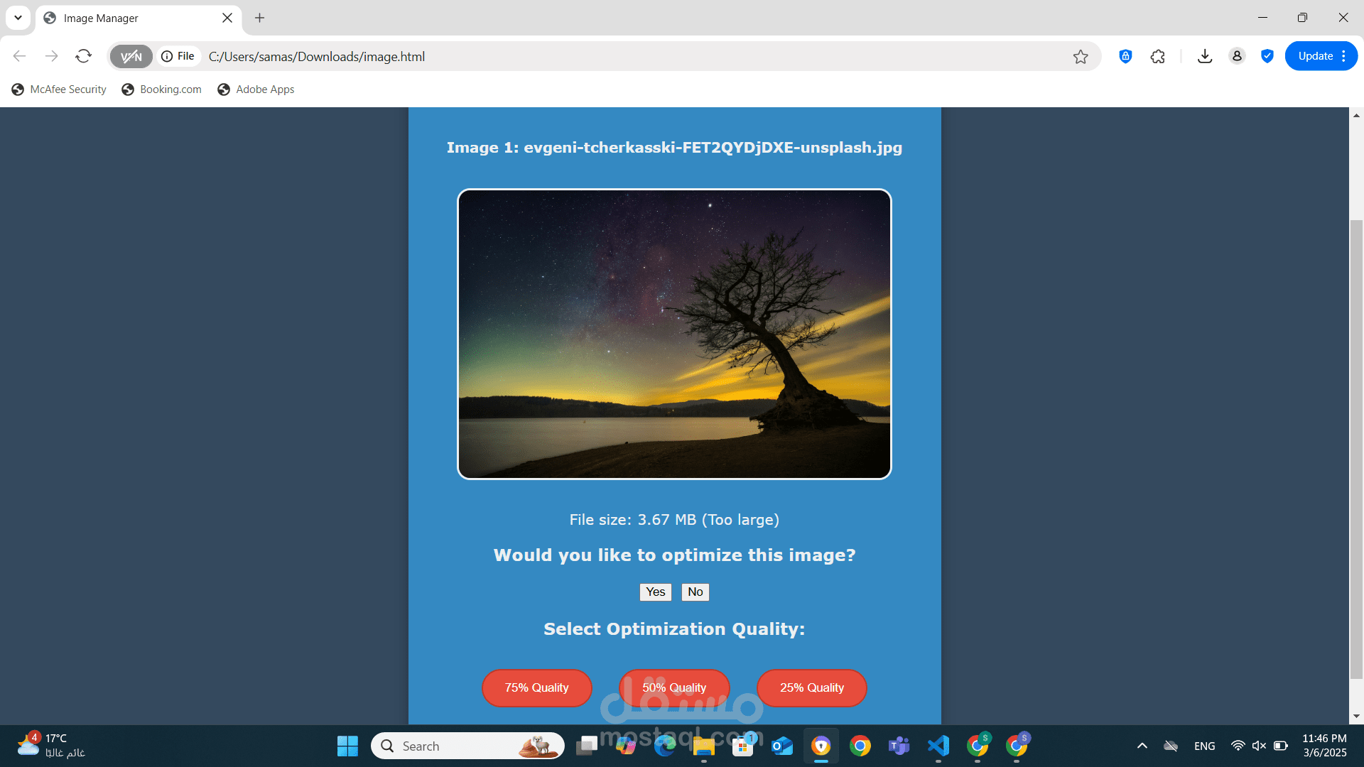 Image Upload & Optimization Tool