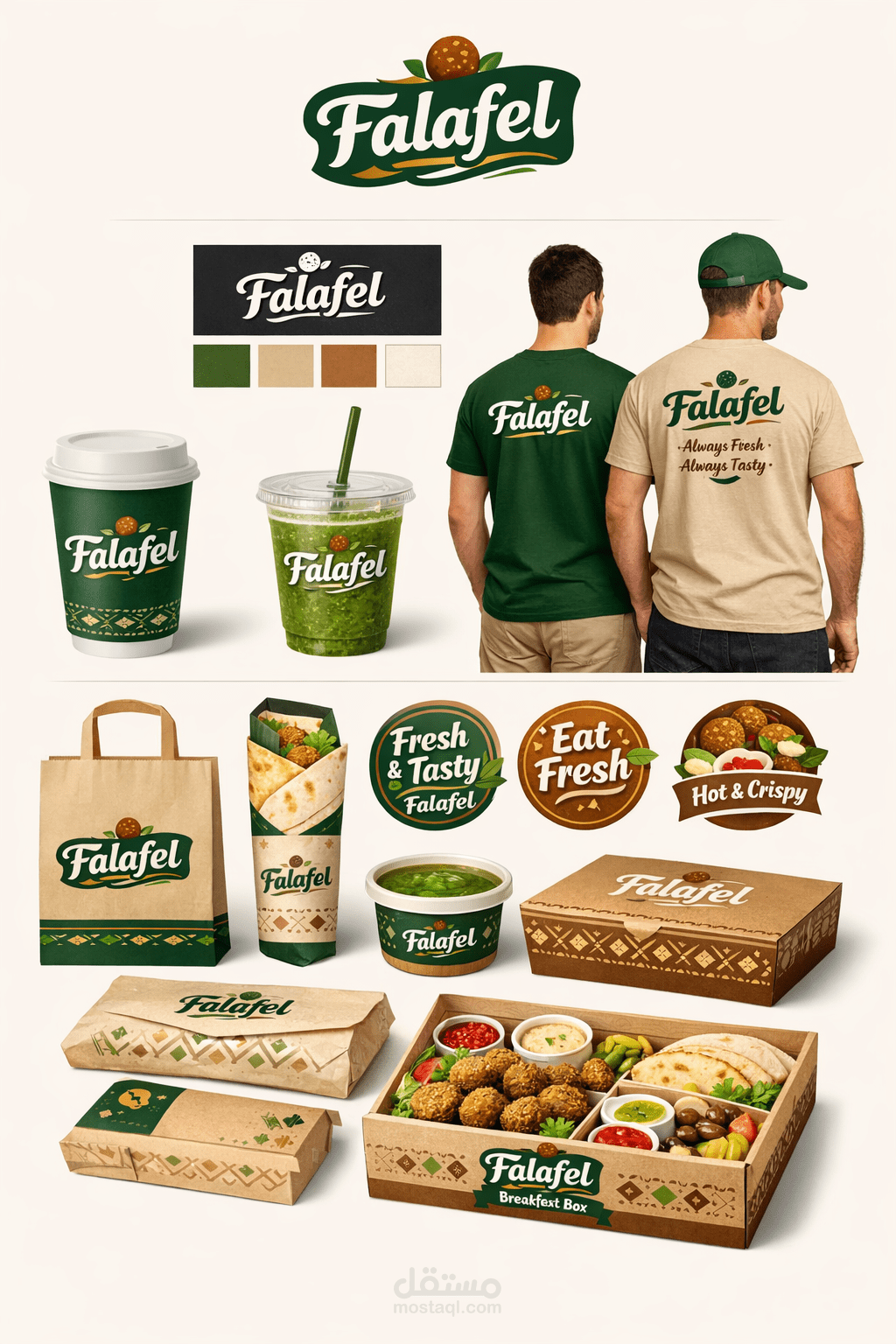 تصميم هوية بصرية متكاملة لمطعم Falafel