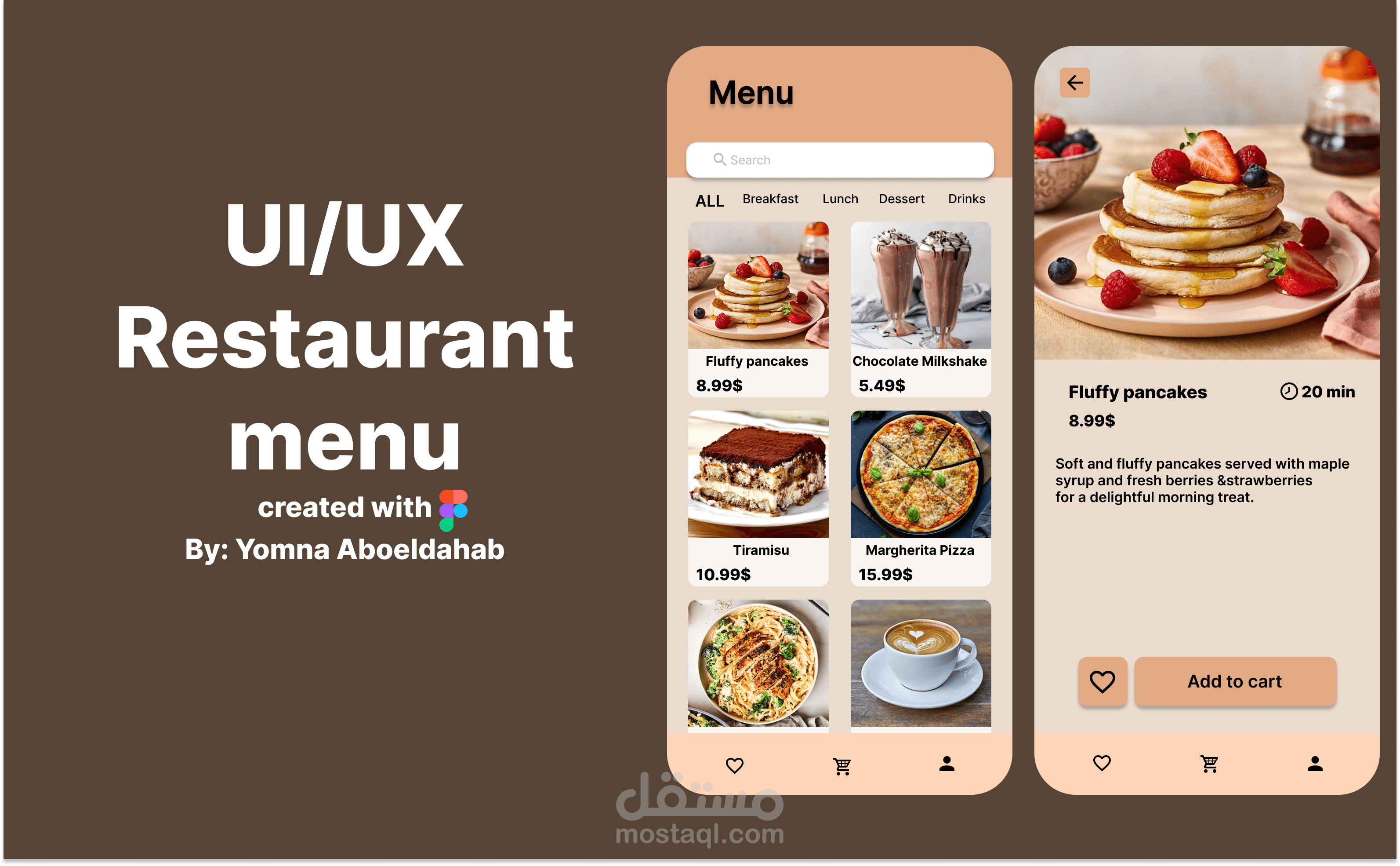 UI/UX Mobile App restaurant menu
