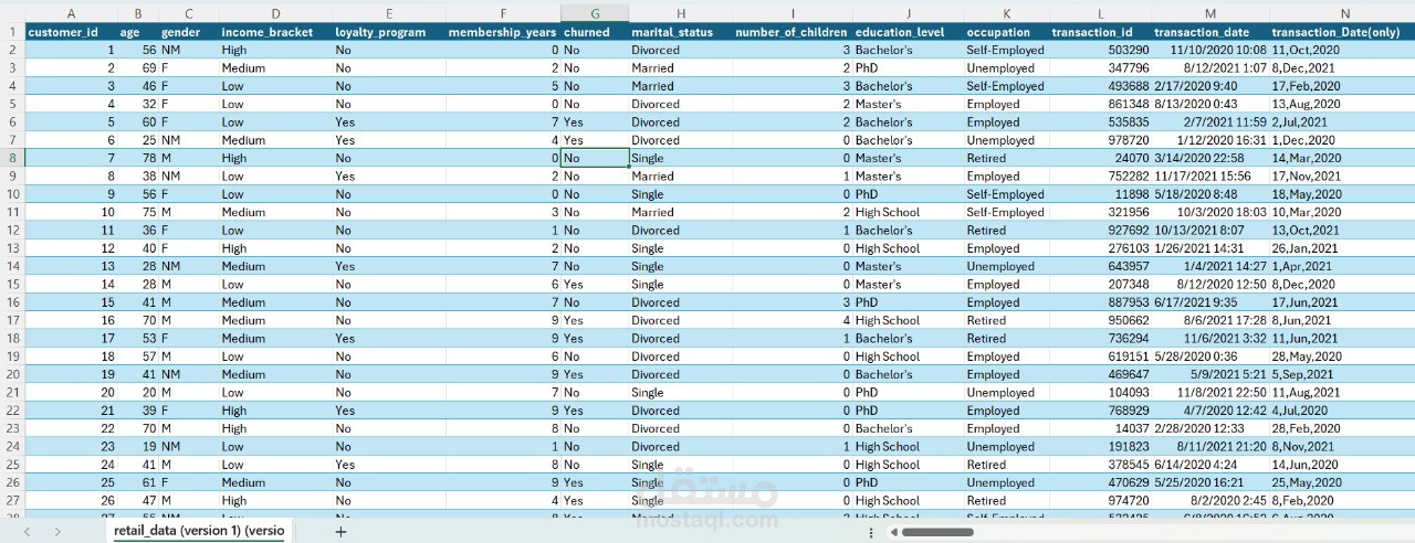 Data Set Retail Sales and Customer Behavior Analysis