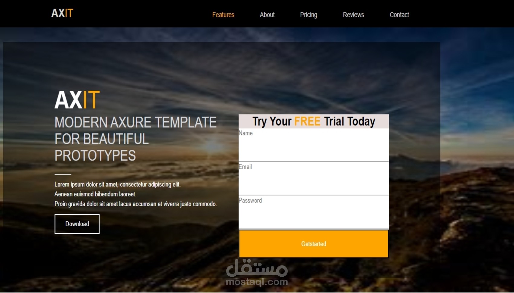 تصميم وتطوير موقع ويب احترافي ومتجاوب"AXIT" باستخدام HTML, CSS, و Bootstrap