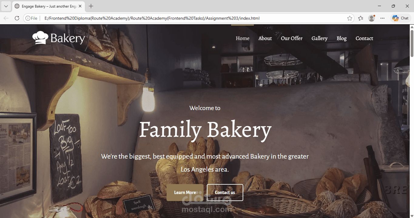 موقع Family Bakery – موقع مخبز متعدد الصفحات