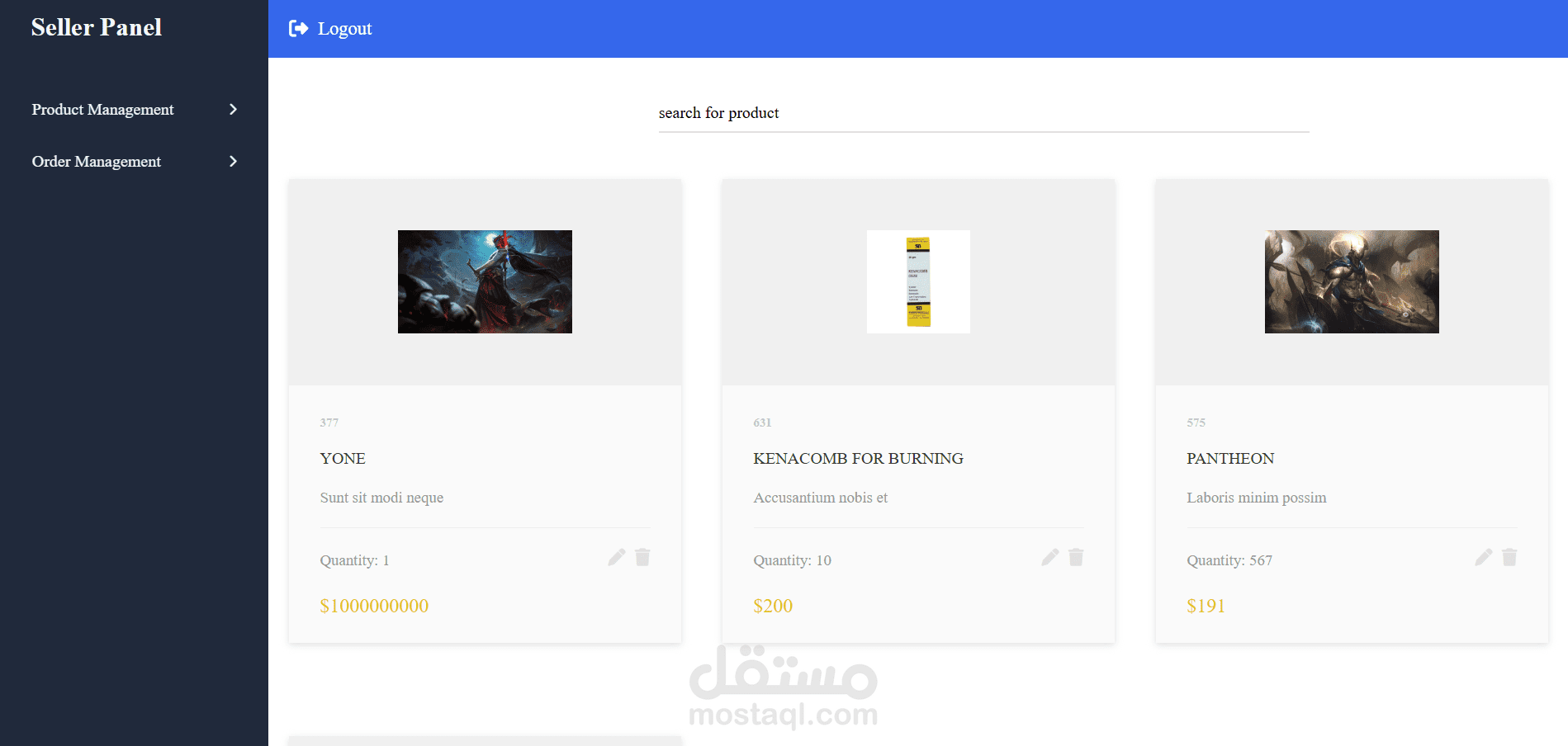 E-commerce project by js