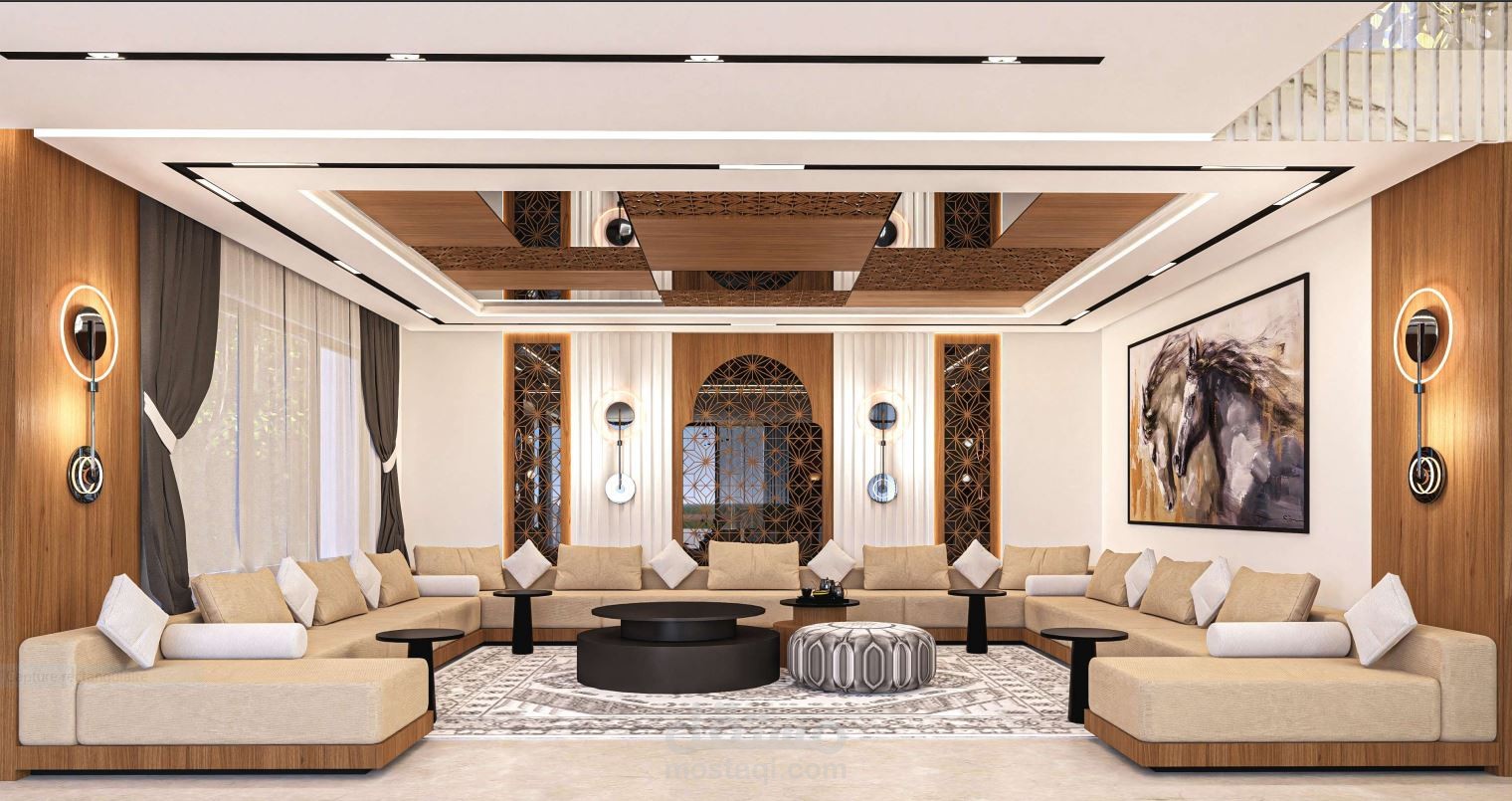 مشروع تصميم داخلي لفيلا فاخرة