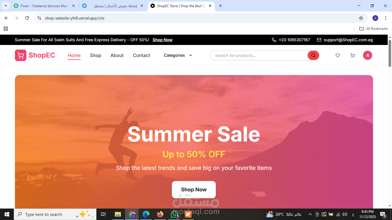 ShopEC - E-Commerce Platform | Next.js + Stripe + MongoDB