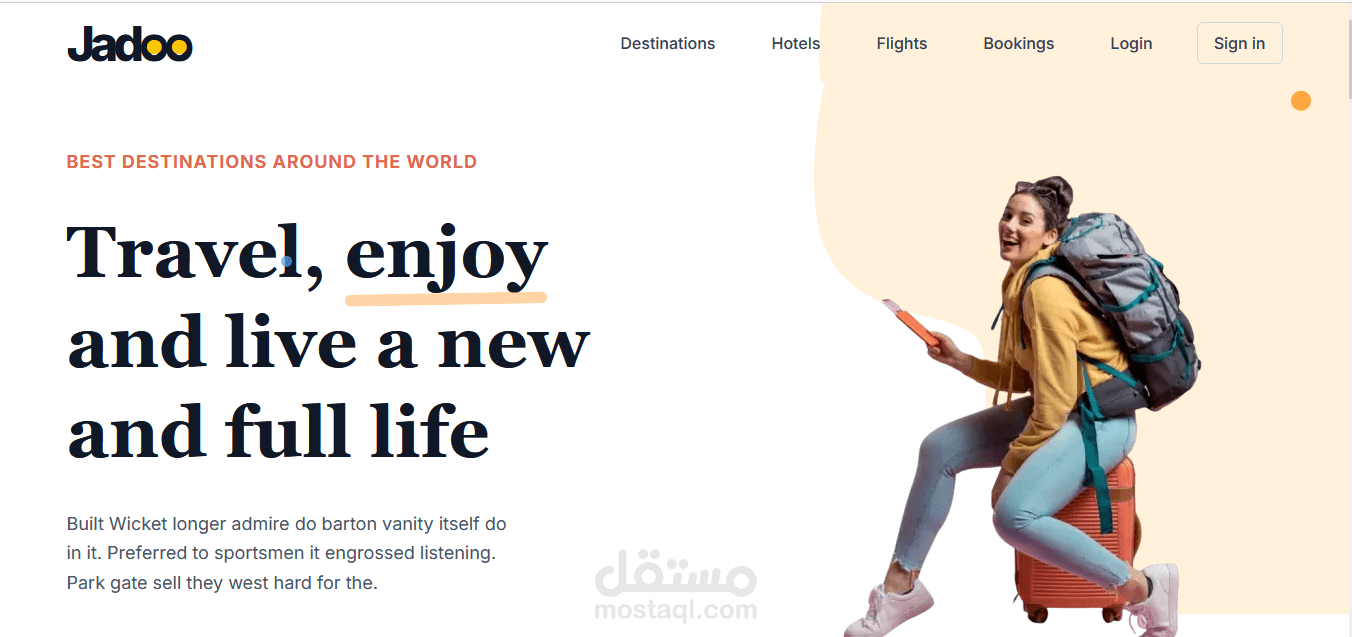 تصميم وتطوير موقع Travel احترافي باستخدام Next.js و TypeScript